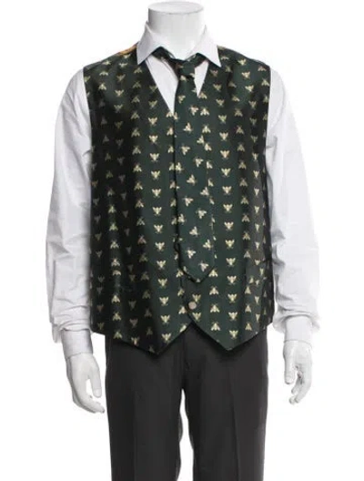 Pre-owned Favourbrook Silk Printed Suit Vest In Black