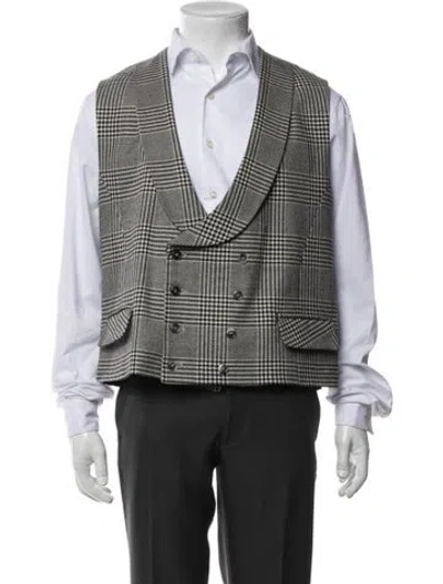 Pre-owned Favourbrook Wool Houndstooth Print Suit Vest
