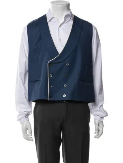 Pre-owned Favourbrook Wool Suit Vest In Blue
