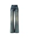 Fax Copy Express 888 Low-rise Oversized Jeans In Blue