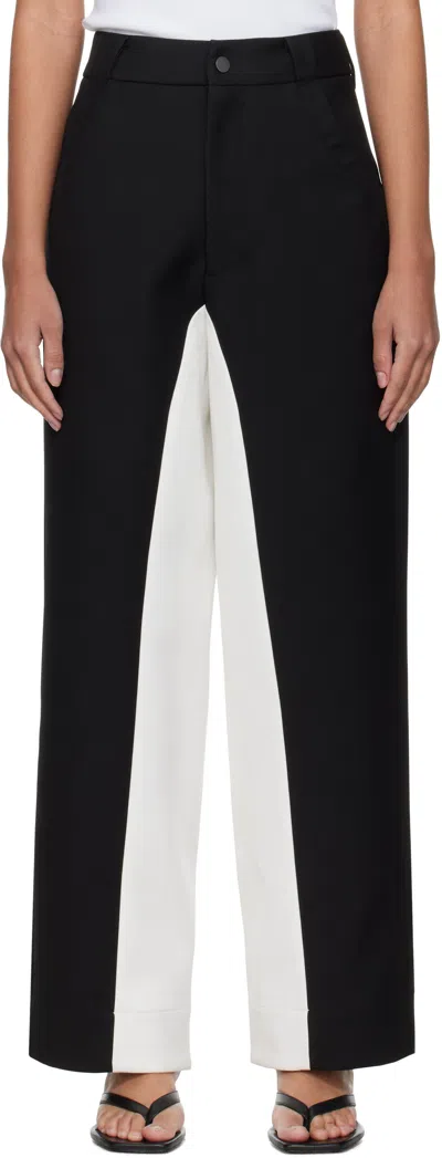 Fax Copy Express Two-tone Trousers In Black/white