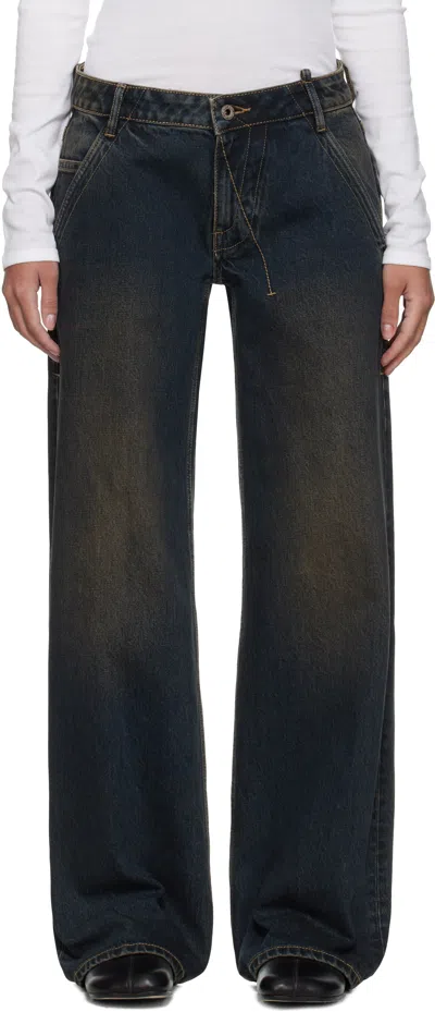 Fax Copy Express Black Basic 2 Loose Dirty Wash Jeans