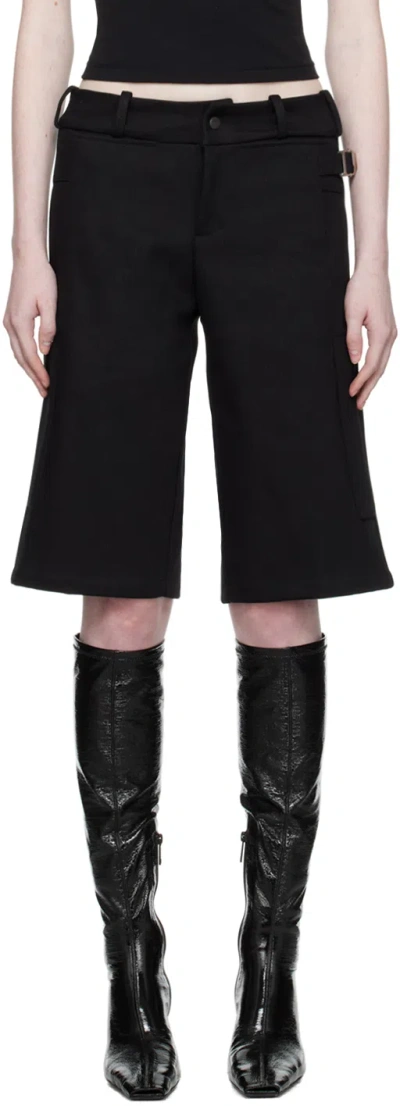 Fax Copy Express Black Embroidered Shorts
