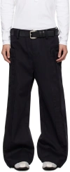 Fax Copy Express Black Oversized Cargo Pants In Black