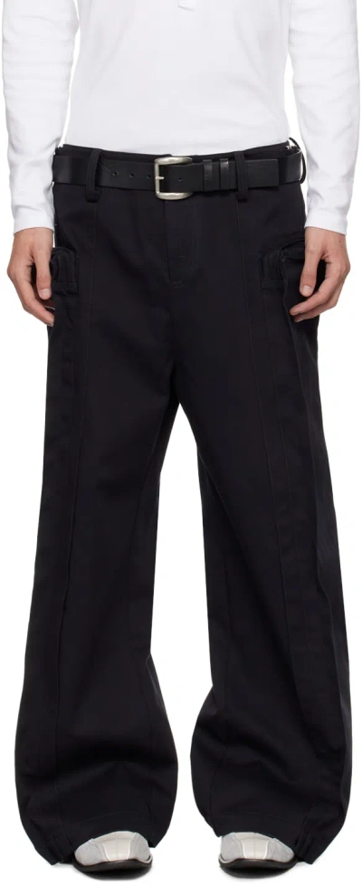 Fax Copy Express Black Oversized Cargo Pants