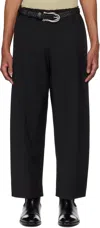 Fax Copy Express Black Structured Tailored Trousers In Black