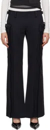 Fax Copy Express Black Vertical Pocket Cargo Pants In Black