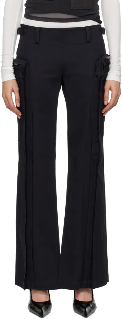 Fax Copy Express Black Vertical Pocket Cargo Pants