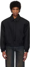 Fax Copy Express Black Zip Shoulder Jacket In Black