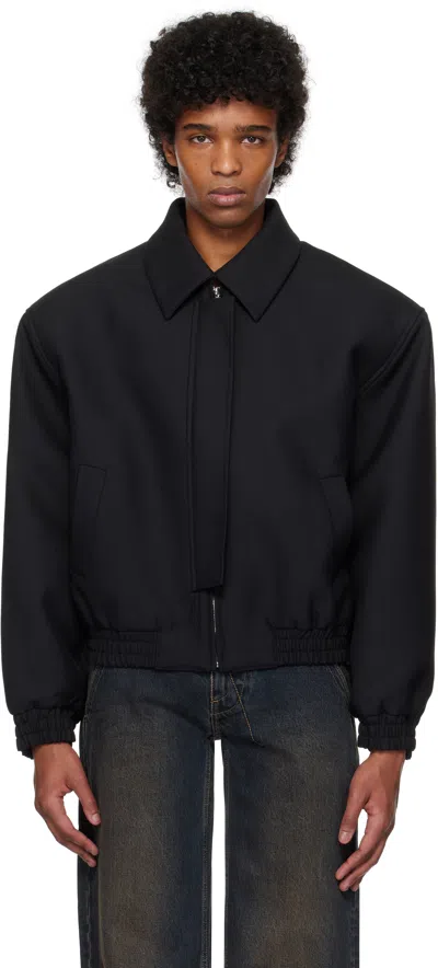 Fax Copy Express Black Zip Shoulder Jacket