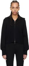 Fax Copy Express Black Zip Sweater In Black