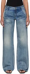 Fax Copy Express Blue '888' Low-rise Loose Jeans In Light Blue