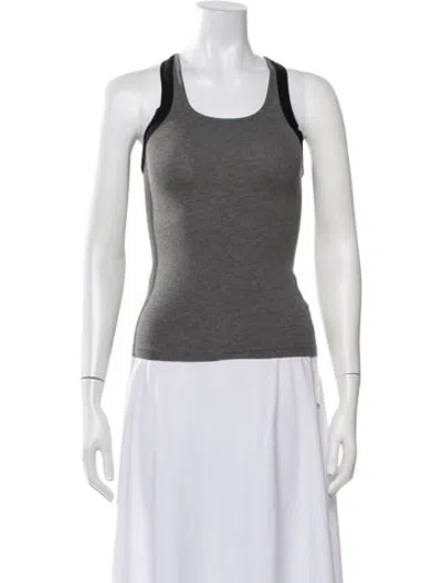 Pre-owned Fax Copy Express Crew Neck Sleeveless Top In Grey