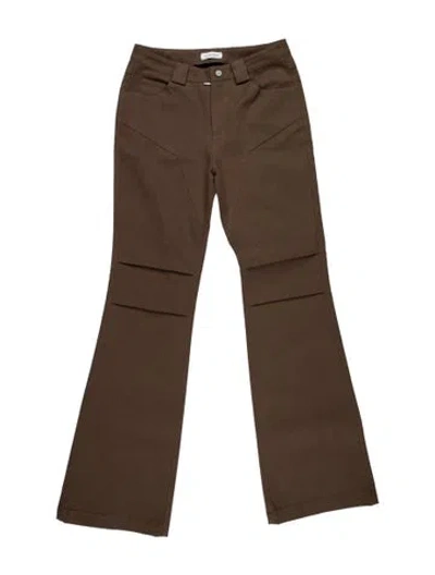 Pre-owned Fax Copy Express Flared Pants In Brown