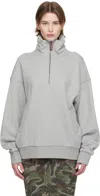 Fax Copy Express Gray Fleece-lined Sweatshirt In Grey