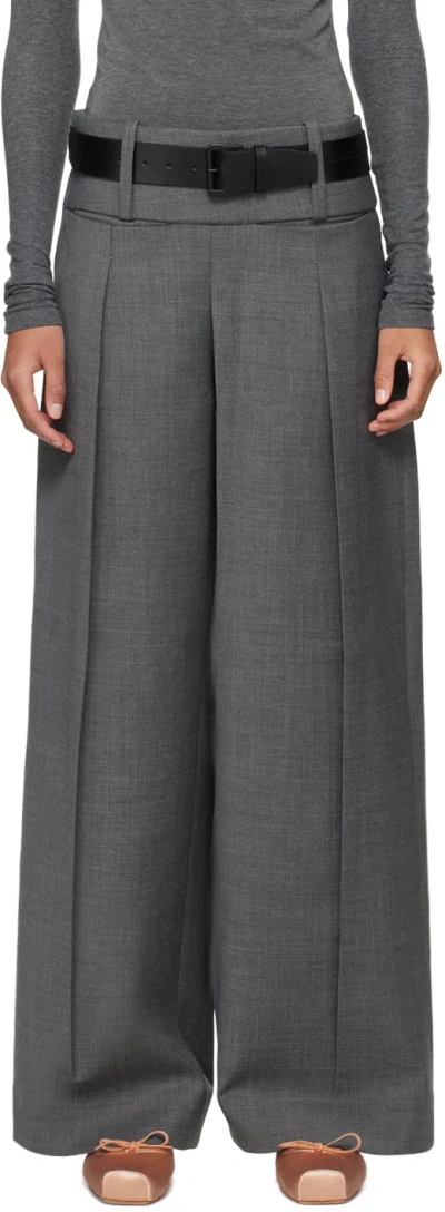 Fax Copy Express Gray 'the Palazzo' Trousers In Grey