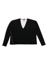 Fax Copy Express V-neck Jumper In Black
