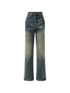 Fax Copy Express Whiskering-effect Jeans In Blue