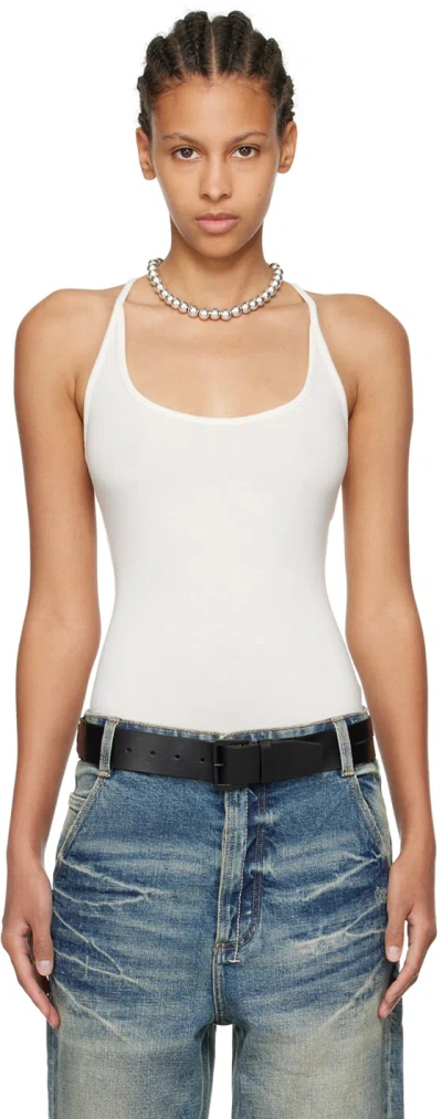 Fax Copy Express White 'the Thin Halter' Tank Top