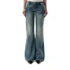 Fax Copy Express Women's Low-rise Slim Fit Flared Jeans In Blue