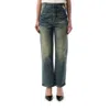 Fax Copy Express Women's Vintage Washed Straight-cut Jeans In Blue