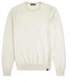 Fay Round Neck Pullover Sweater In White