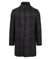 Fay Tartan Coat In Black