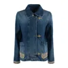 Fay 3 Denim Hooks With Suede Details In Blue
