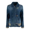 Fay 3 Denim Hooks With Suede Details In Blue