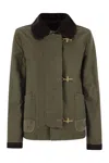Fay 3 Ganci Canvas Caban Jacket In Green