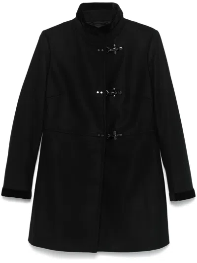Fay Tailored Jacket With High Collar In Black