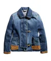Fay 3 Denim Hooks With Suede Details In Blue