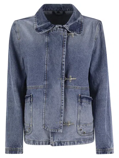Fay 3 Ganci In Cotton Denim In Blue