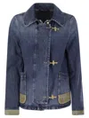 Fay Mini 3-hook Denim Jacket In Blue