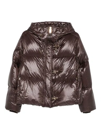 Fay 3-hook Down Jacket In Brown