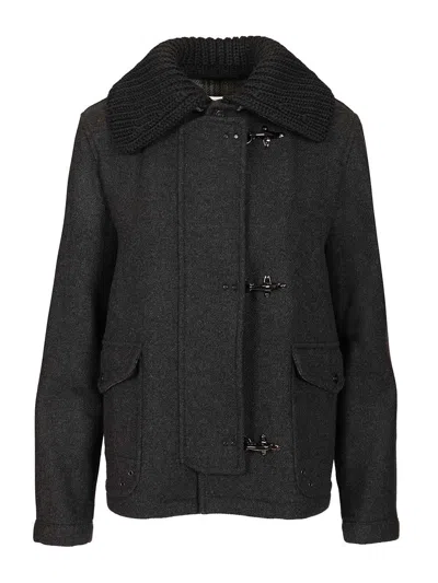Fay 3-hook Wool Jacket In Black