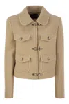 Fay 3-hook Wool Jacket In Beige