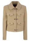 Fay 3-hook Wool Jacket In Beige