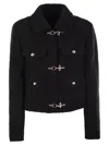 Fay Elegant 3-hook Wool Jacket For Women In Black