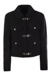 Fay 3-hook Wool Jacket In Black