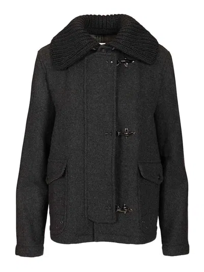 Fay 3-hook Wool Jacket In Gray