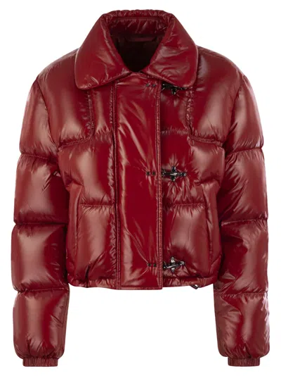 Fay 3 Hooks Cropped Down Jacket In Red