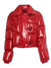 Fay 3 Hooks Cropped Down Jacket In Red