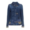 Fay Mini 3-hook Denim Jacket In Blue