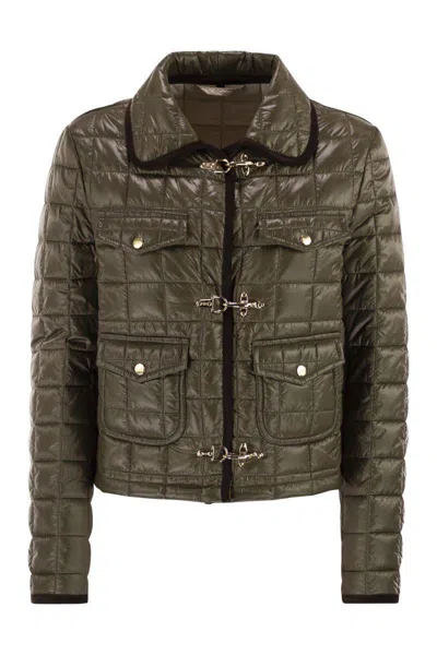 Fay Women 3 Hooks In Technical Checkered Fabric In Brown