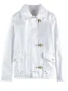 Fay Classic White Jacket With Collar And Gold-tone Hardware In White