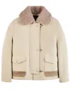 Fay 3 Hooks In Wool And Cashmere Blend Fabric In Beige