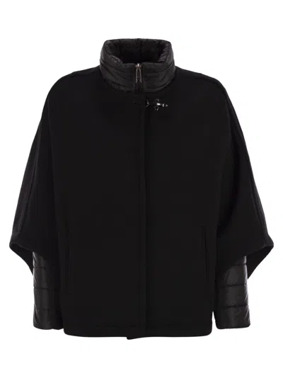 Fay 3-in-1 Double-sided Wool And Cashmere Cape In Black