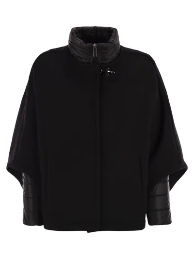 Fay Women 3-in-1 Double-sided Wool And Cashmere Cape In Black