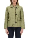 Fay Quilted Jacket With Collared Neck And Pockets In Green